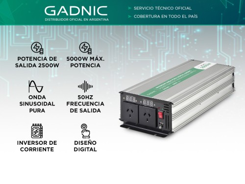 Inversor Onda Pura Digital Corriente Gadnic IV-25 2500w DC-AC