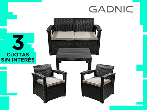 Juego De Living Jardin Exterior Gadnic Komfort 2 Cuerpos