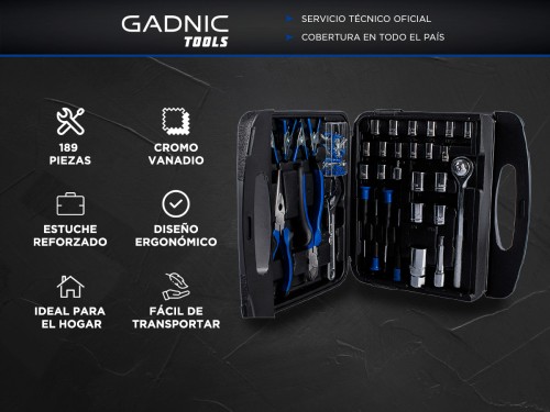 Juego Set de Herramientas Gadnic TS200 189pcs