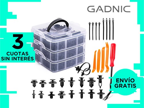 Kit 635 Clips de Retención y Sujetadores Gadnic CAR800 Para Autos Abra