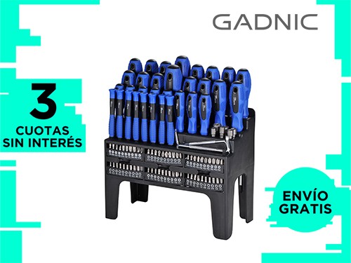 Kit de Herramientas Gadnic 100 Piezas Destornilladores + Base Organiza