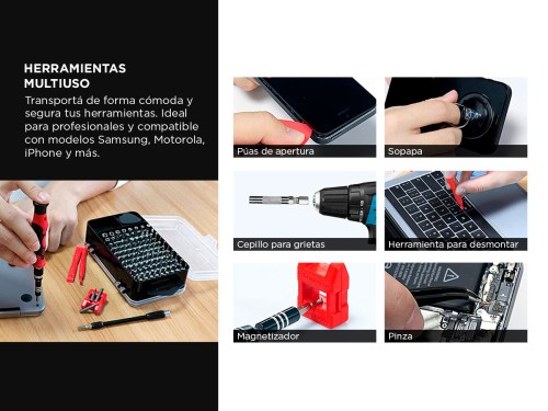 Kit de Herramientas de Reparación Gadnic Para Celulares PC Tablets 115