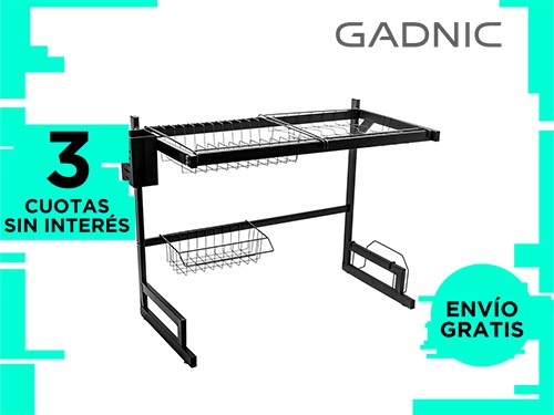 Seca Platos Acero Inoxidable Gadnic Escurridor Dos Niveles