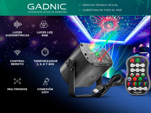 Reflector Laser Gadnic Multi Modo Con Control Remoto