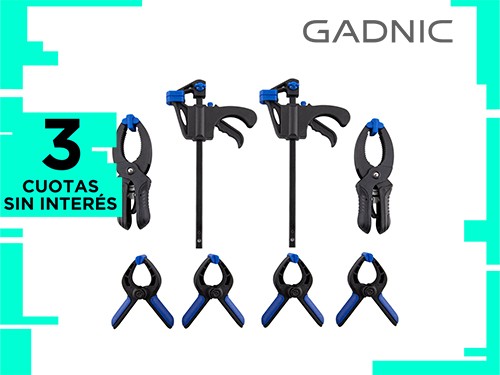 Juego De 8 Prensas Gadnic K8000 Carpinteria Kit Alta Calidad