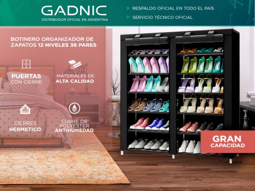 Zapatero Gadnic Rack Botinero Organizador de Calzado 12 Niveles 36 Par