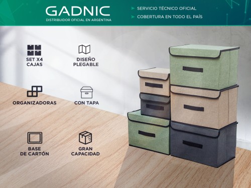 Set x4 Cajas de Tela Gadnic Canasto Organizador