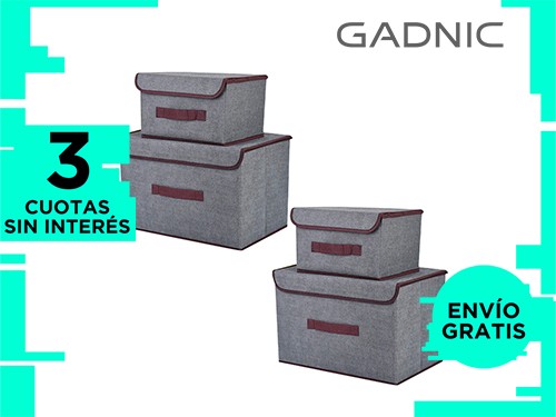 Set x4 Cajas de Tela Gadnic Canasto Organizador