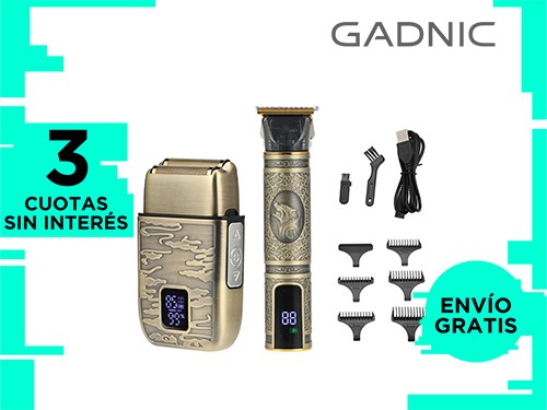 Set de Peluquería Barbería Gadnic BRAZ 2000 Cortadora de Pelo + Afeita