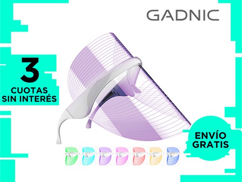 Máscara Led Facial 7 Luces Fototerapia Antiedad Rosacea Acne