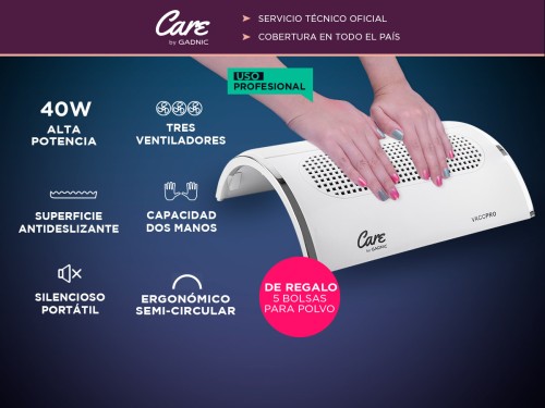 Extractor De Polvo Para Uñas Gadnic VaccPro 40w Ergonómico Uso Profesi