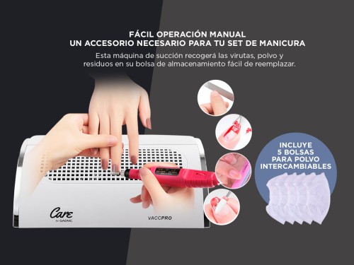 Extractor De Polvo Para Uñas Gadnic VaccPro 40w Ergonómico Uso Profesi