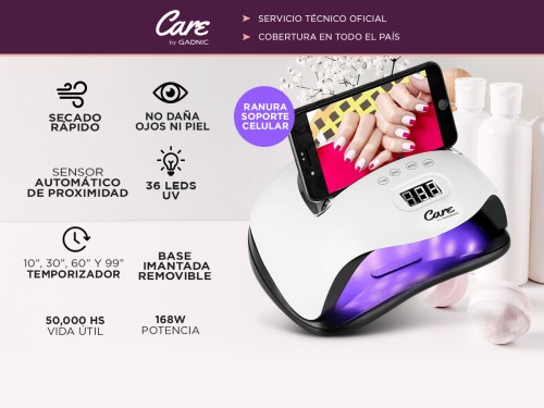 Cabina Uñas LED UV Gadnic Lampara Secador de Uñas Acrílicas Con Ranura