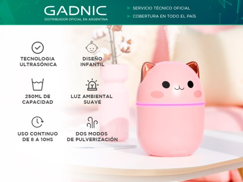 Humidificador Aromático Gadnic Gatito LED