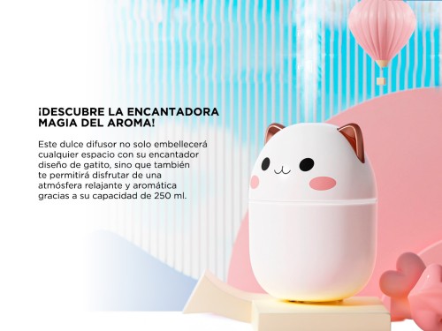 Humidificador Aromático Gadnic Gatito LED