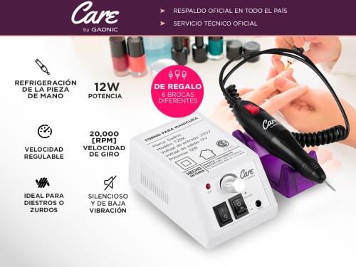 Kit Cabina Para Uñas Uv Led 108W + Torno Manicura T20K Gadnic