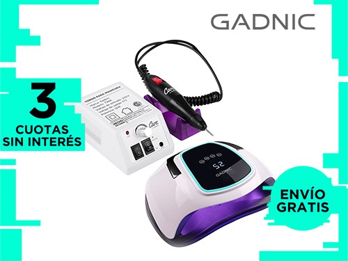 Kit Cabina Para Uñas Uv Led 108W + Torno Manicura T20K Gadnic