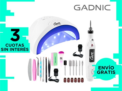 Kit Para Uñas Gadnic Torno T102 + Cabina UV Ledsun 48w Uso Profesional