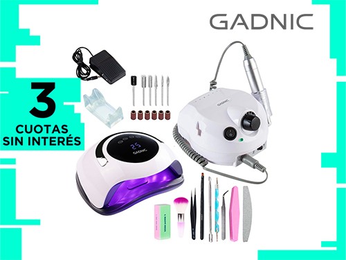 Kit Para Uñas Gadnic Torno T202 + Cabina UV Led BQ5 Pro Uso Profesiona