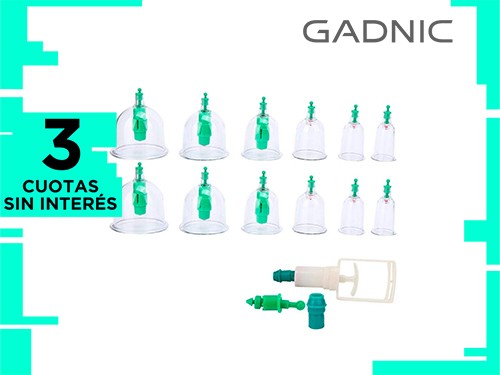 Set x 12 Ventosas de Vacío Gadnic MASSAG-V1N Pistola Aplicadora