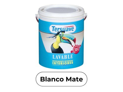 Pintura Para Interior Lavable Látex Blanco Mate Tersuave 20 Litros