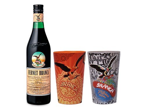 2 Fernet Branca 750ml.+ 4 Vasos Branca Art volumen 2