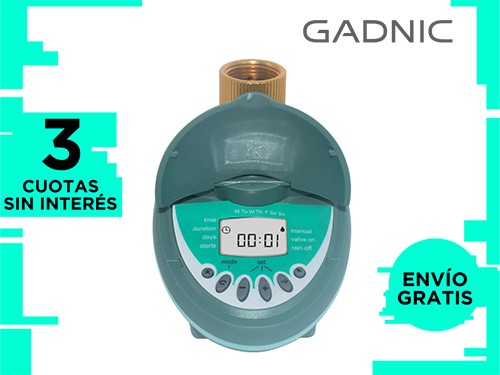 Temporizador automático de riego Gadnic para jardín