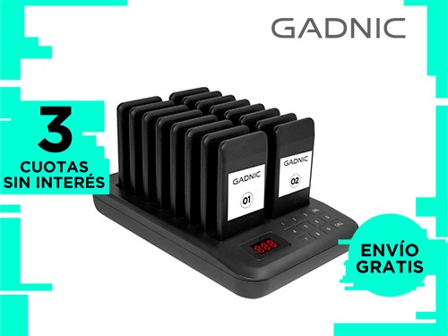 Llamador de Servicio Pager Gadnic Para Restaurante Gastronomía x16