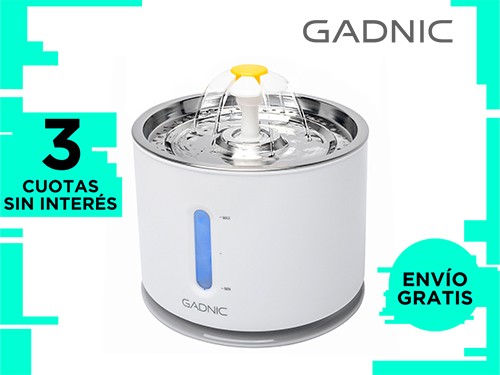 Fuente De Agua Recirculante Gadnic Para Perros Y Gatos Acero Inoxidabl