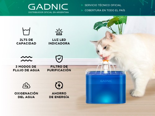 Fuente De Agua Silenciosa Gadnic Bebedero para Mascotas 2l