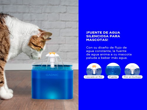 Fuente De Agua Silenciosa Gadnic Bebedero para Mascotas 2l