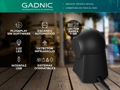 Lector De Código De Barras Gadnic BAR13 Escaneo Automático