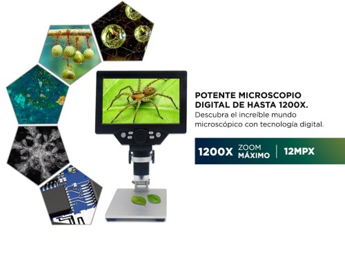 Microscopio Optico Digital Gadnic 1200x Pantalla Lcd Hd