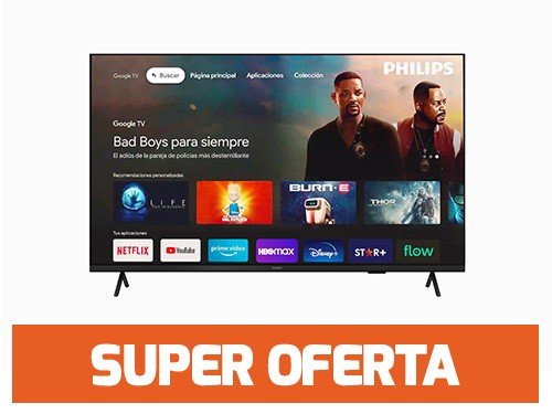 SMART LED GOOGLE TV PHILIPS 43" PULGADAS 4K UHD 43PUD7408/77