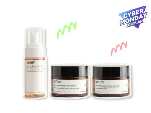 Kit Espuma Limpieza Facial y Crema Dia y Noche Unum