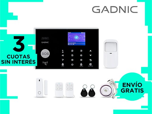 Kit Alarma Domiciliaria Gadnic Inalámbrica GSM Con Pantalla LED