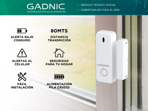 Sensor inalámbrico Gadnic WS1000 de Puertas y Ventanas