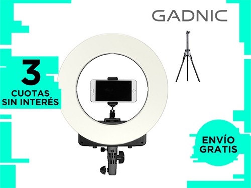 Aro de Luz Led Gadnic 46cm 18" Efecto Profesional Cálida y Fría + Tríp