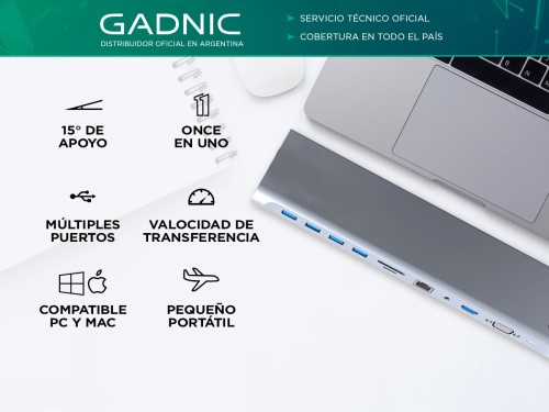 Adaptador Hub Gadnic 11 Puertos Para Mac y Pc