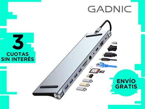 Adaptador Hub Gadnic 11 Puertos Para Mac y Pc