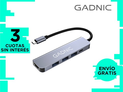 Adaptador USB C Hub Para Mac y Pc 4 en 1 Usb C - HDMI - Usb 3.0