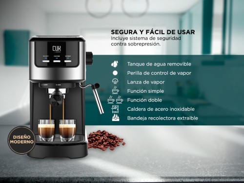 Cafetera Gadnic CME01 Expreso Automática Espumador Acero Inoxidable 95