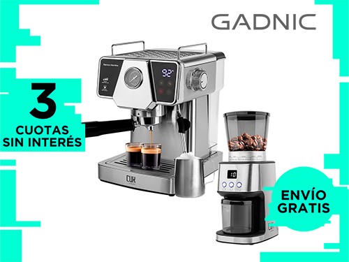 Cafetera Gadnic CME07 Para Café Molido + Molinillo Eléctrico Con Displ