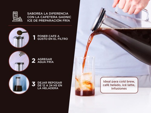 Cafetera Para Cold Brew Gadnic Ice Café Frío Icé Latte