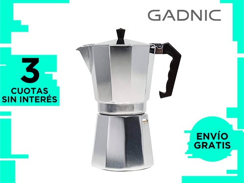 Cafetera Gadnic Moka Express manual plateada italiano