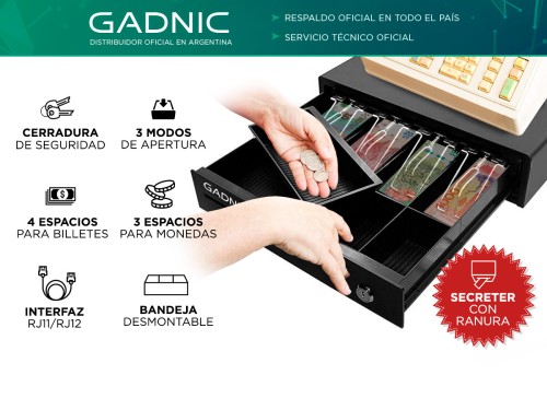 Caja Para Dinero Gadnic G335 Cerradura de Seguridad 3 Modos de Apertur