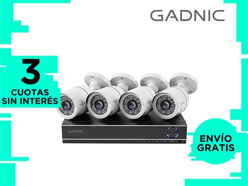 Cámaras de Seguridad PK1100 DVR Gadnic x4 Interior Exterior IP CCTV