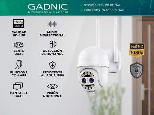 Cámara de Seguridad Gadnic 4K 8MP