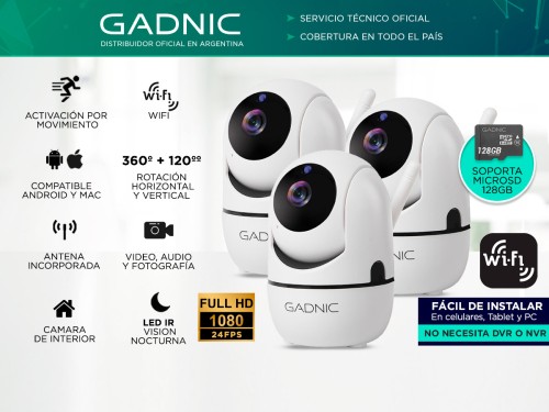 Cámaras de Seguridad Gadnic SX9 x3 IP WiFi Motorizadas Full HD Visión