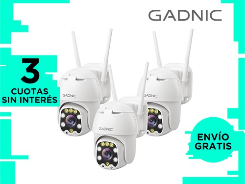 Camaras De Seguridad Gadnic DM300W x3 IP WIFI Para Exteriores 1080P Vi